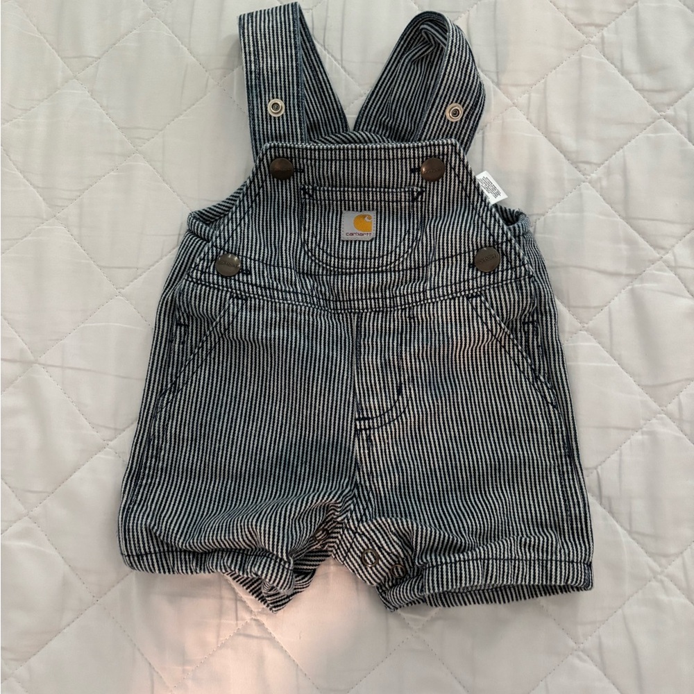Carhartt Striped baby Overalls - Black and White